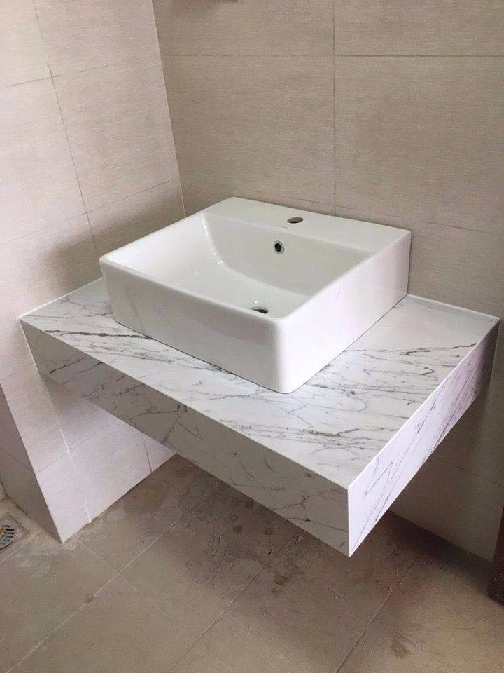 Mẫu lavabo bán âm bàn